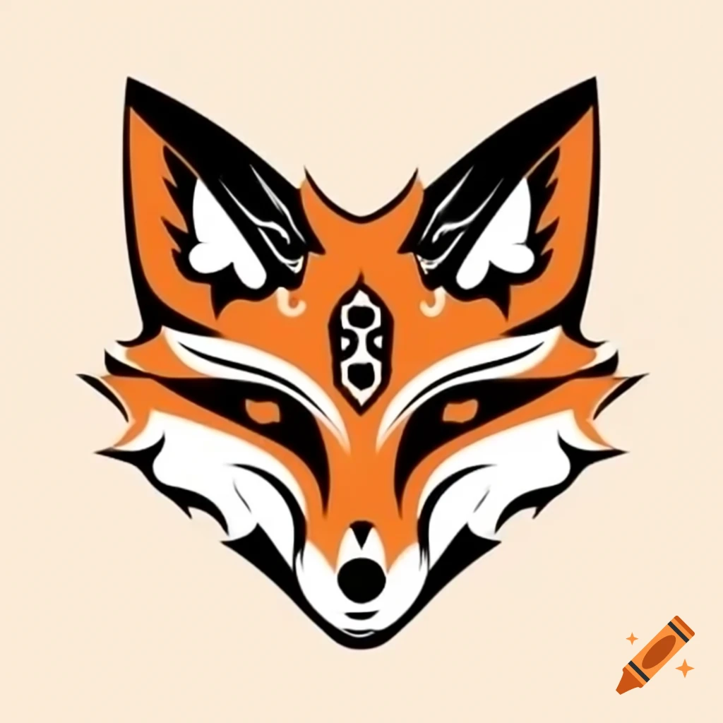 Stylized tribal fox head design