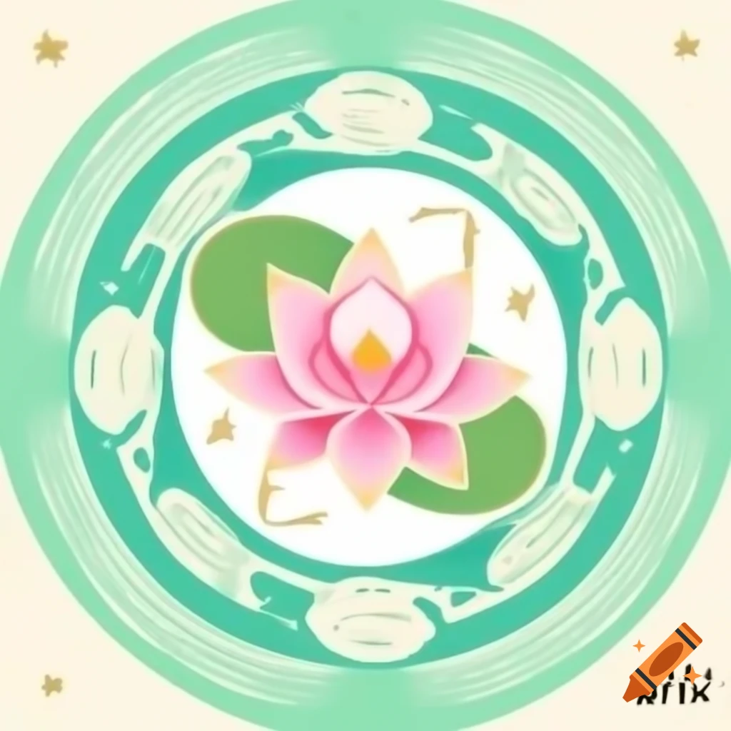 Logo concept combining globe and pink lotus flower with leaf symbol