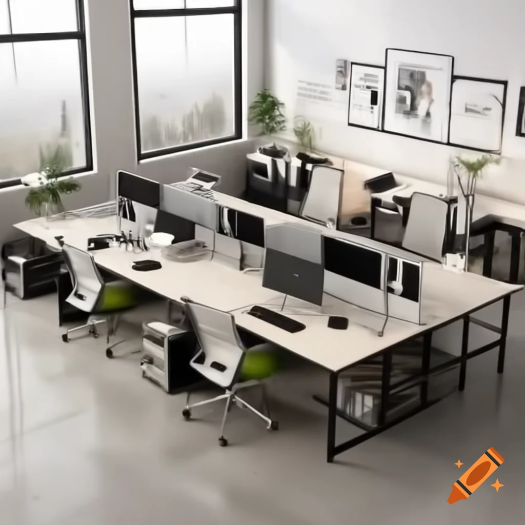 Large company workstation with modern design and technology