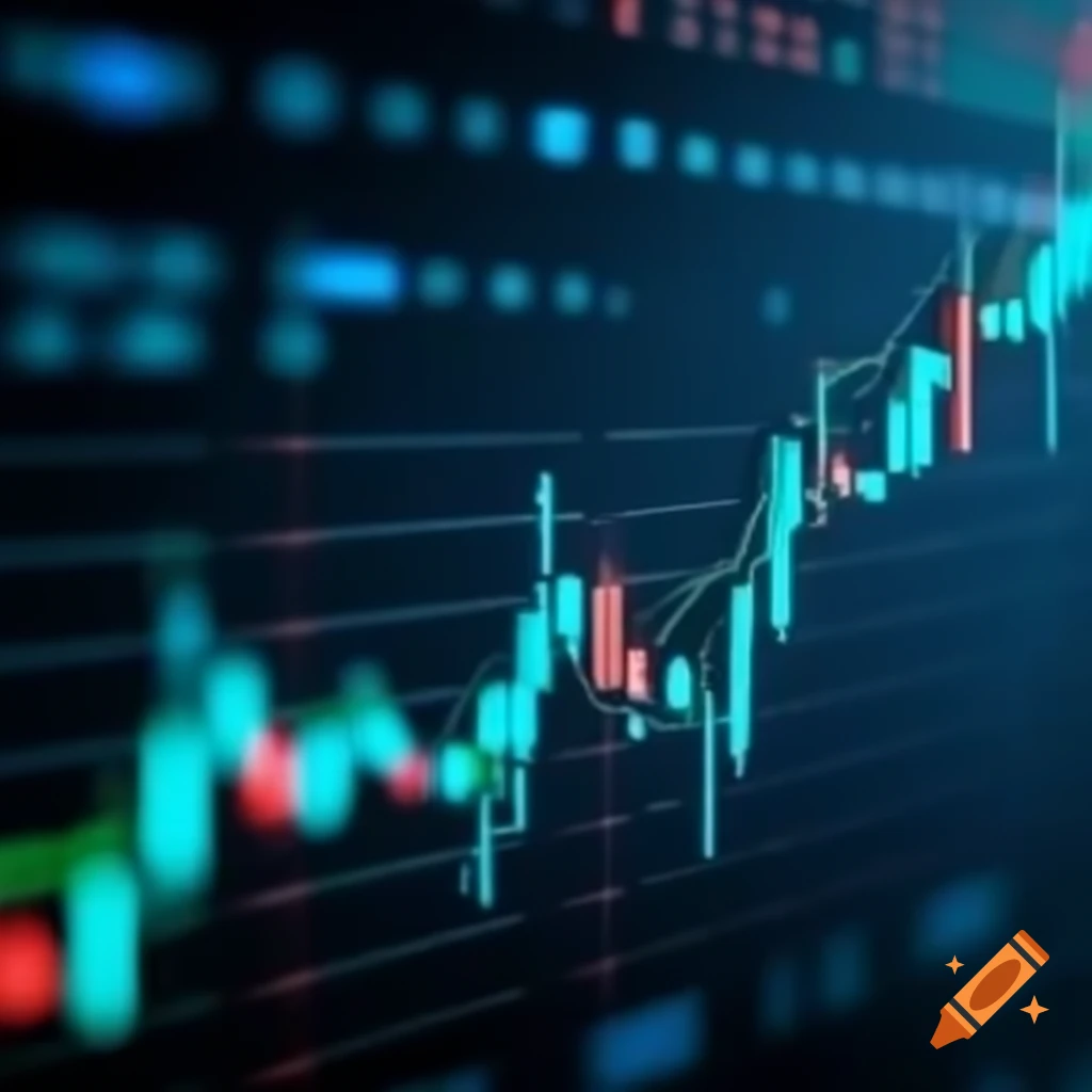 Stock market graph displaying trends and fluctuations