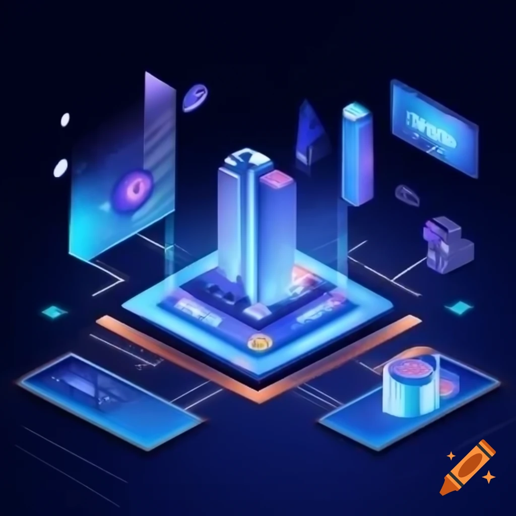 Futuristic virtual trade show scene for 'FutureTech Expo 2024' with immersive technology