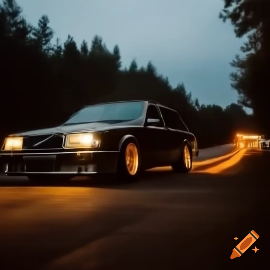 Volvo 740 tire tracks at a party