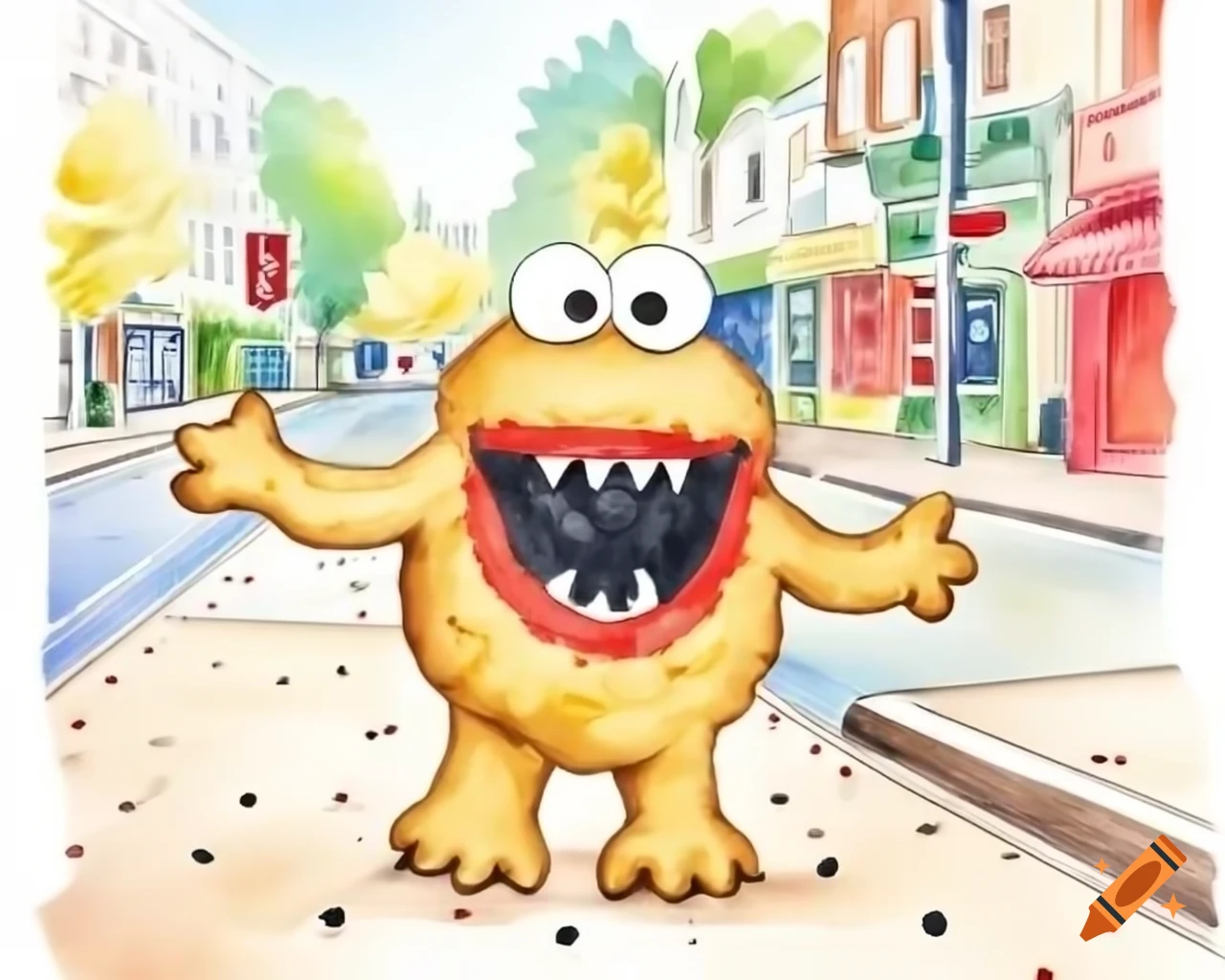 Monster cookie character on Sesame Street