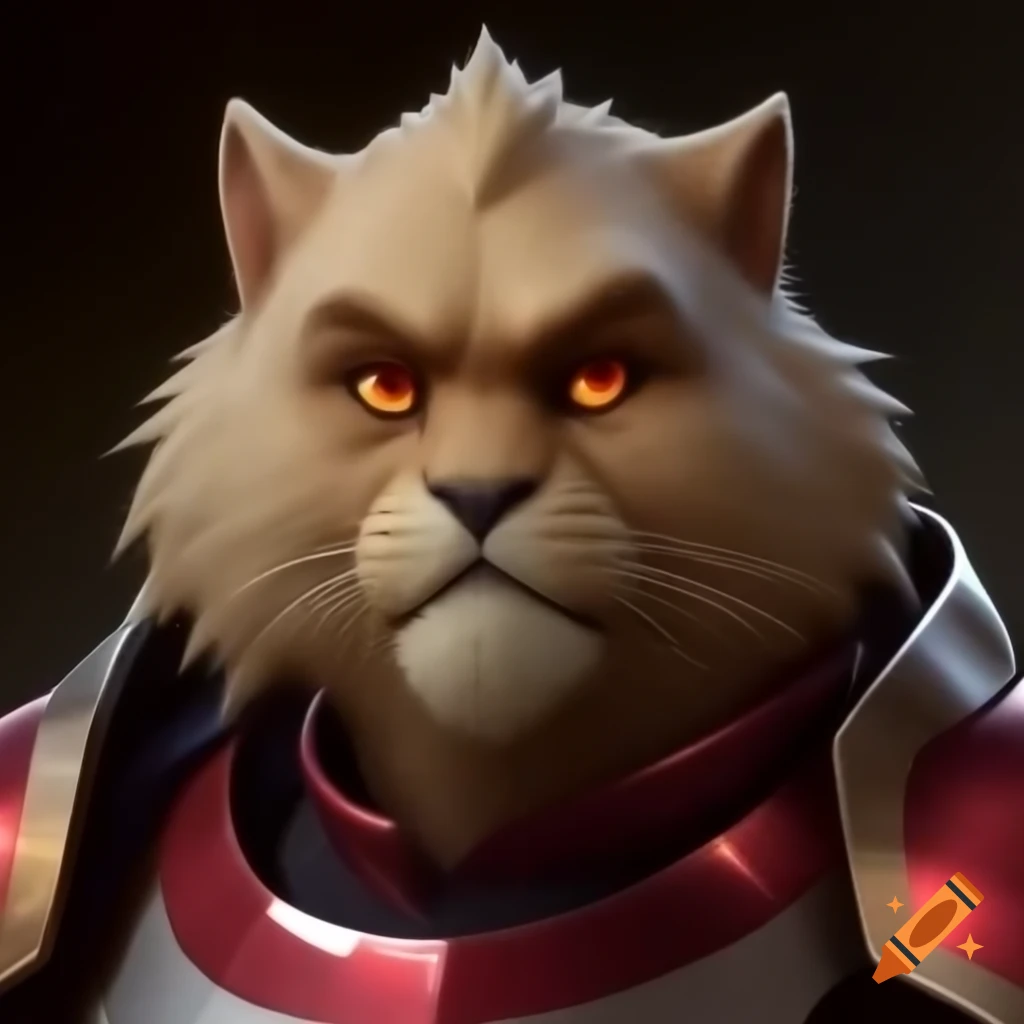 Furry character in garnet armor