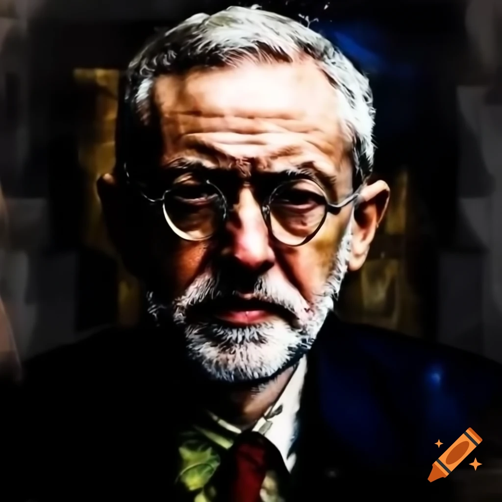 Abstract portrait of Jeremy Corbyn in Lucian Freud style
