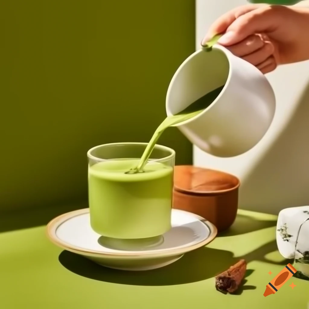 Bubble matcha tea advertisement showcasing vibrant colors and textures