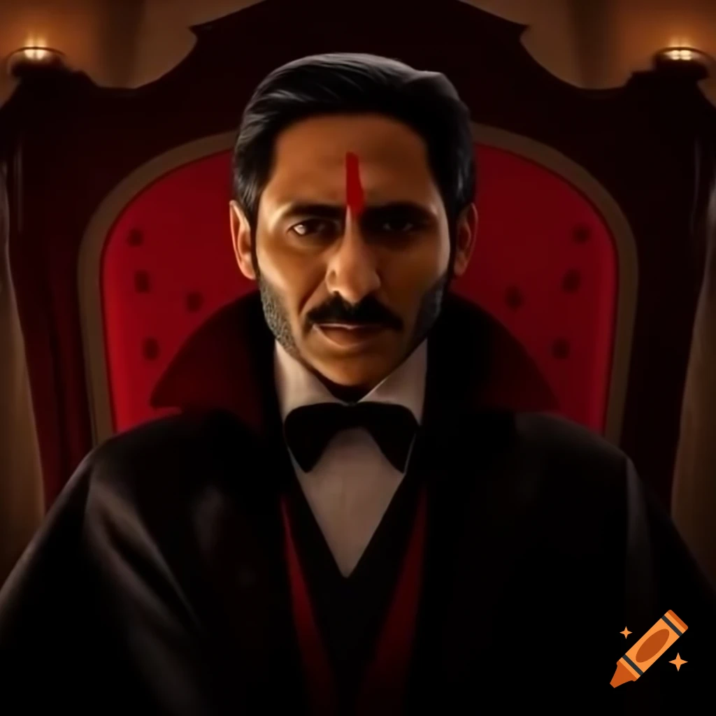 Artistic representation of y s jagan as a dracula character on craiyon