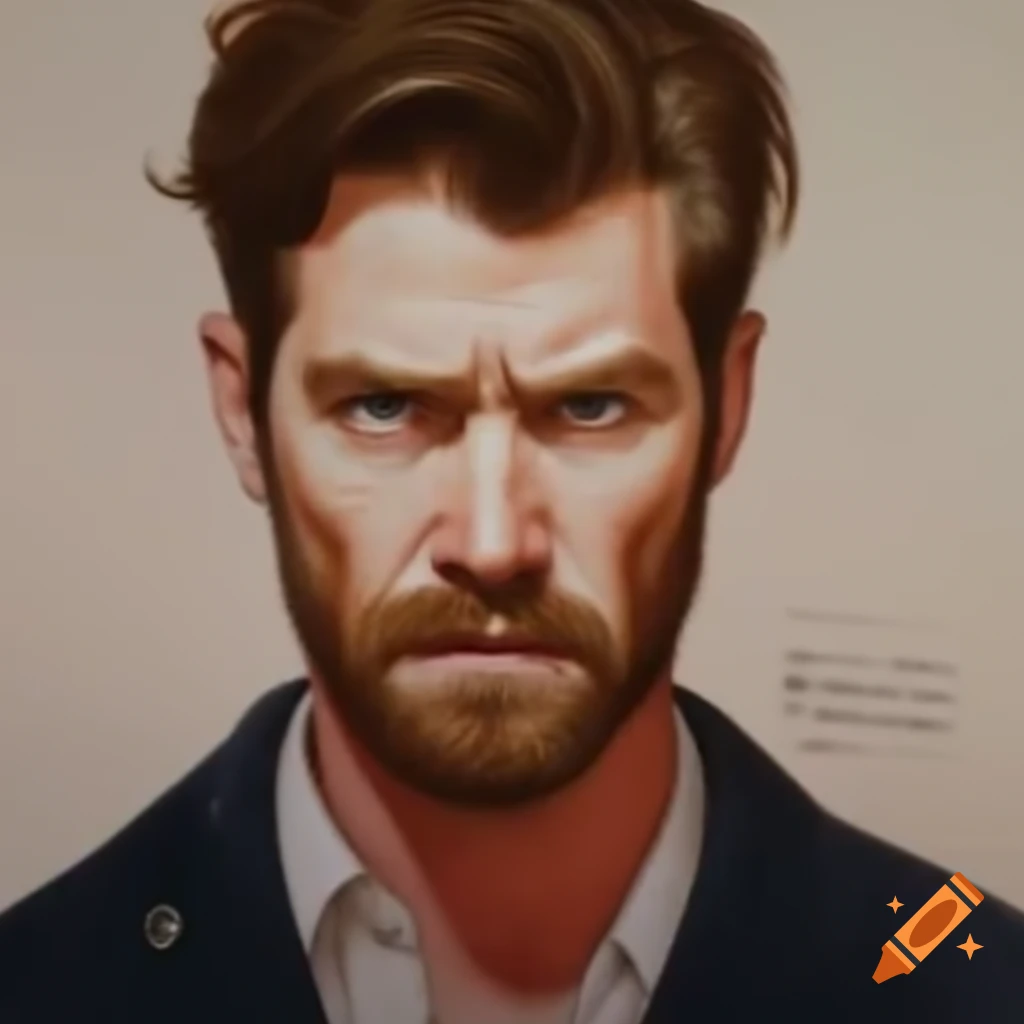 Actor Dan Stevens with stubble portrayed as an FBI agent