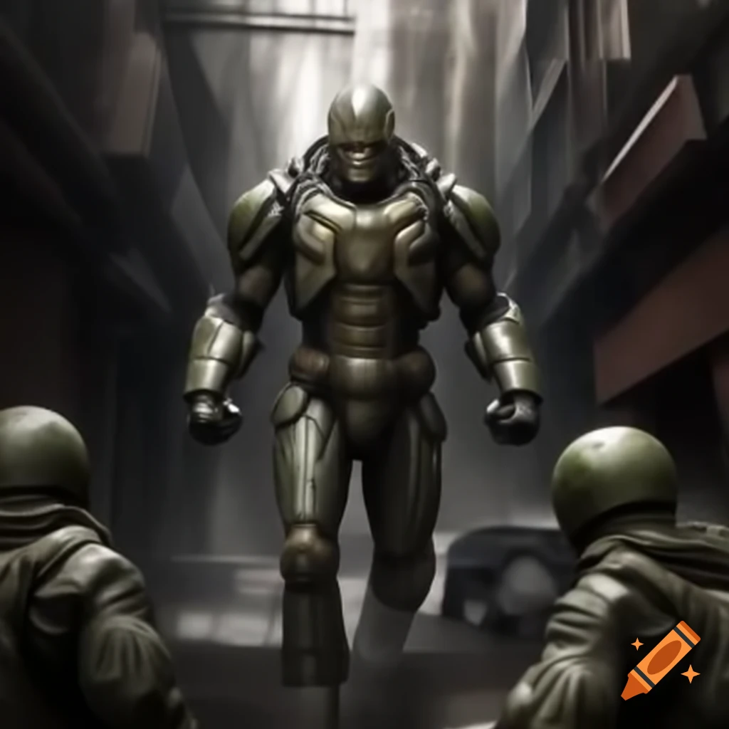 Complex dream of a general in intense alleyway fight