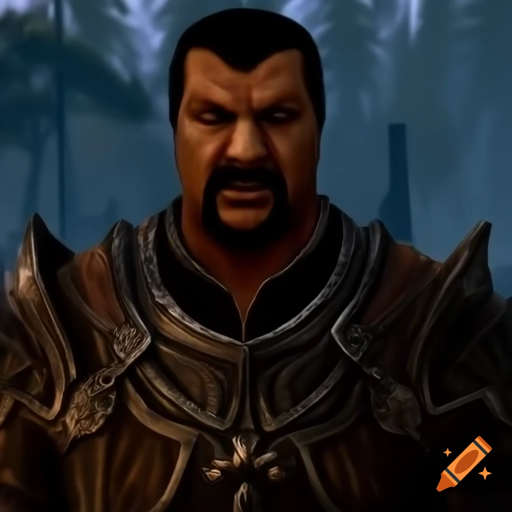 Steven seagal character inspired by elder scrolls morrowind game on craiyon