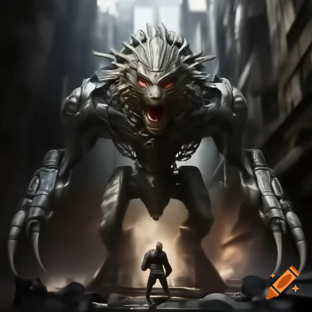 Intense alleyway battle involving a general in a complex dream