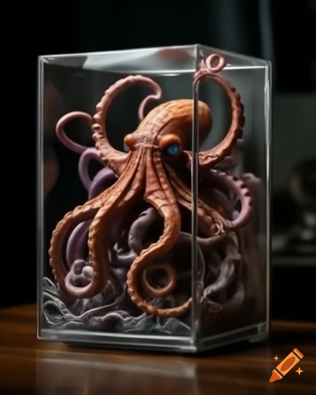 Collectible action figure of Lovecraftian octopus golem in packaging