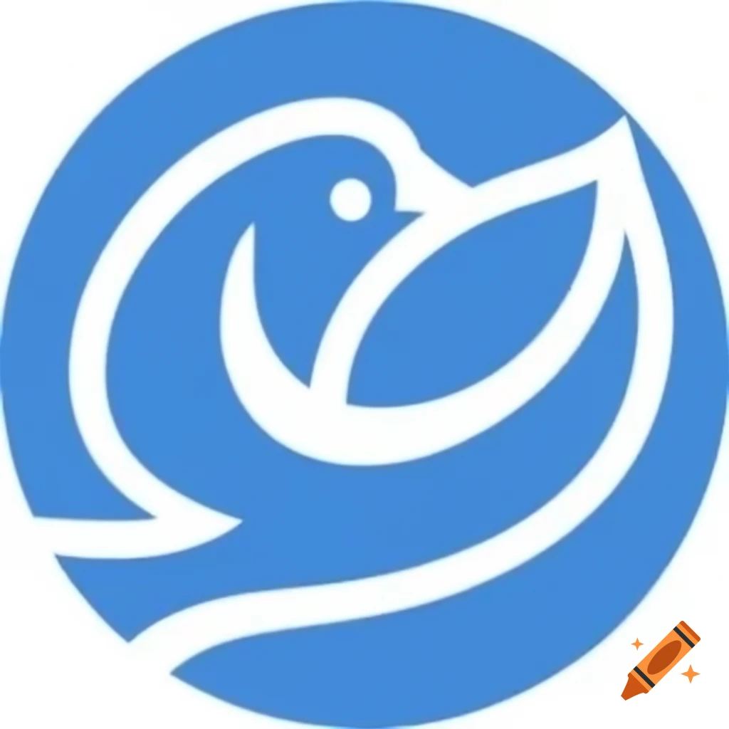 Simplified blue bird logo design