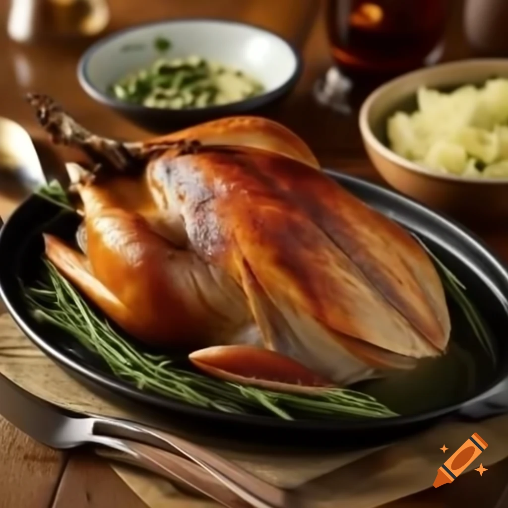 Delicious roasted duck served on a plate