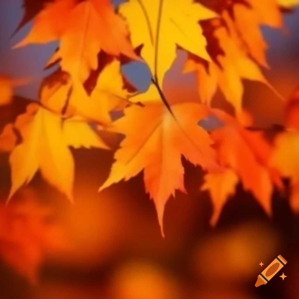 Autumn scenery with colorful leaves