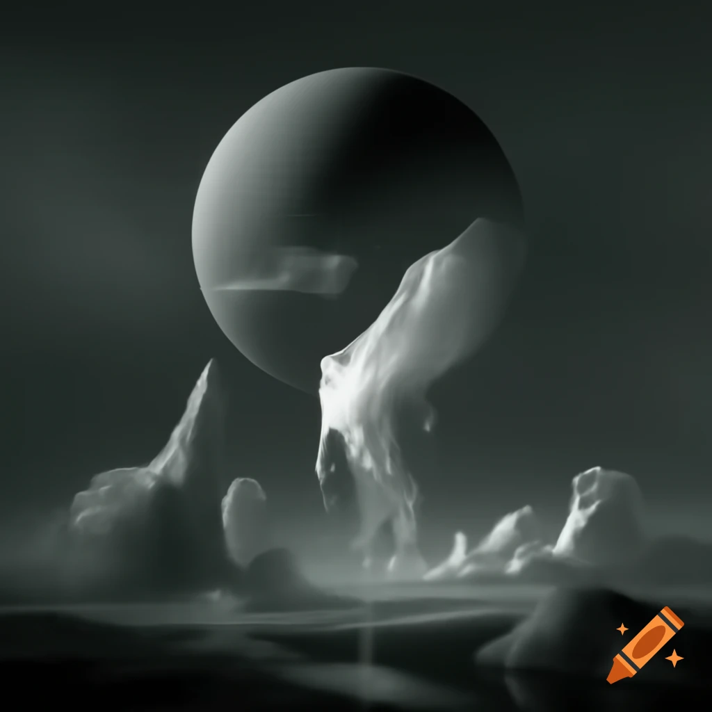 Surrealist monochrome artwork with one dominant color
