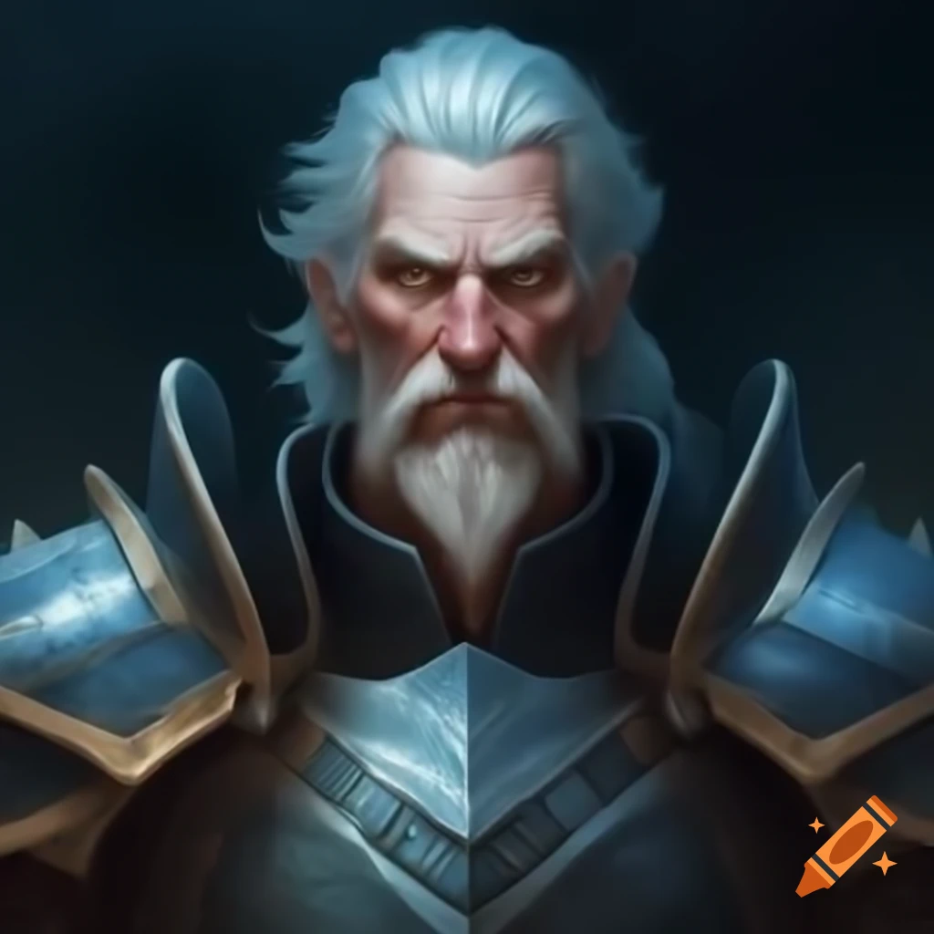 D&D Frost Giant warrior in full plate armor