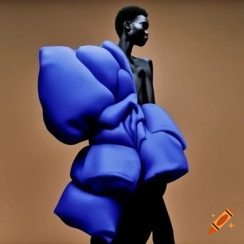 Asian model in oversized Balenciaga jacket sample, fashion fitting