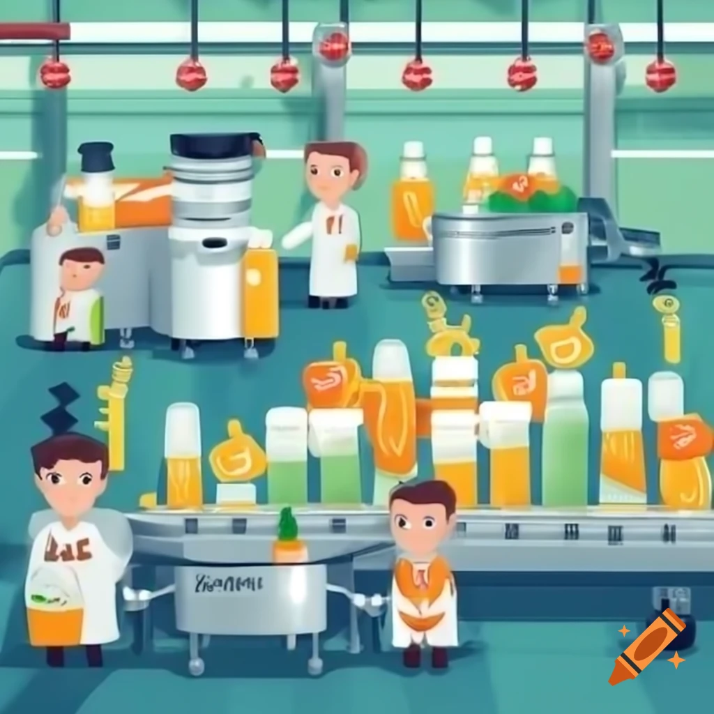 Conveyor belts in a bottling factory