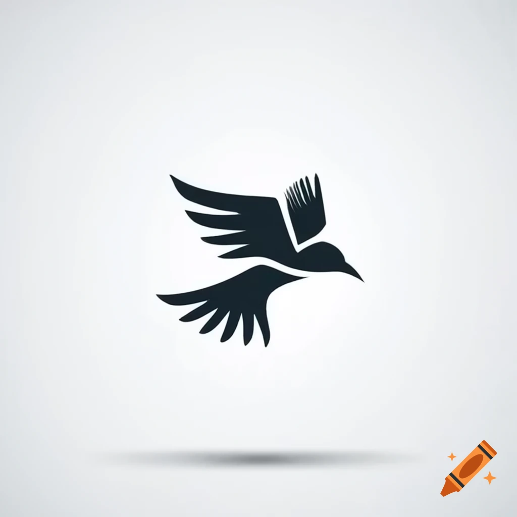 Minimalistic magpie logo on monitor