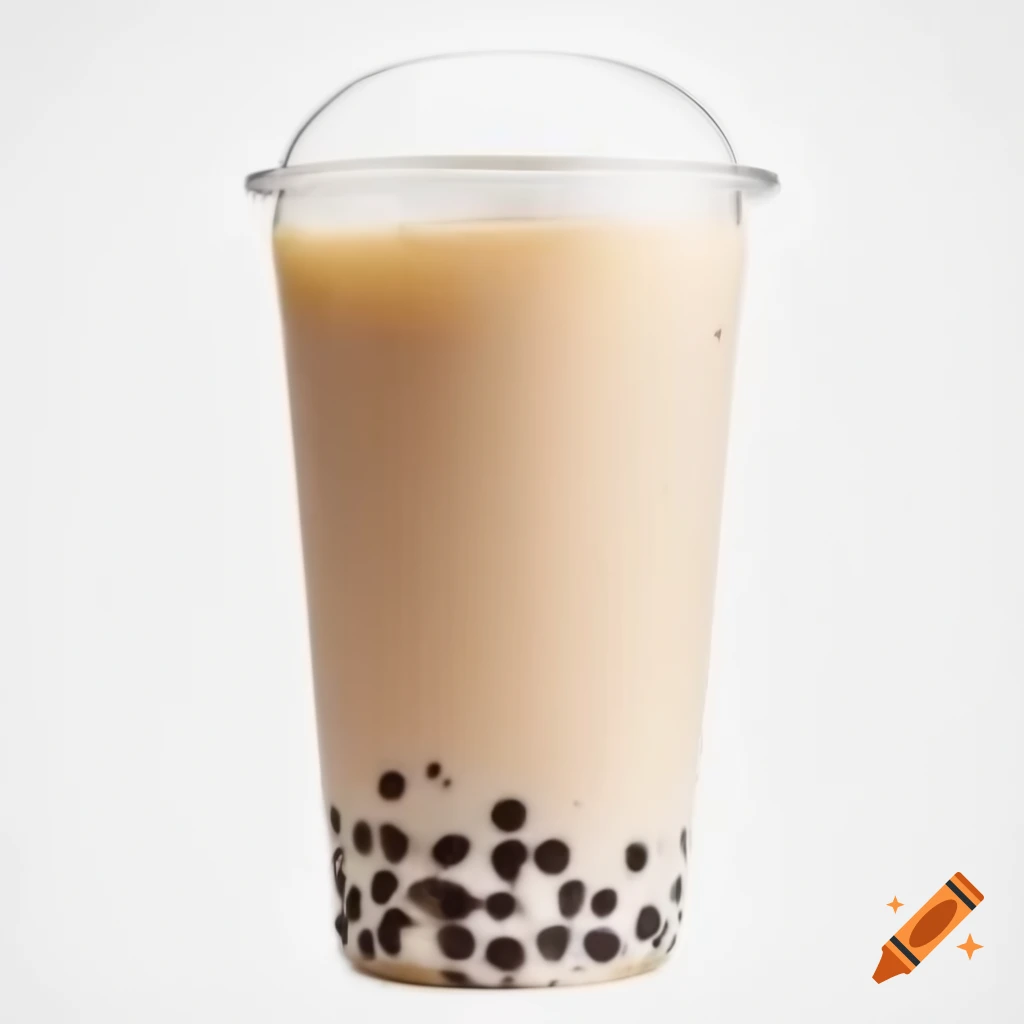 Tapioca bubble milk tea isolated on white background