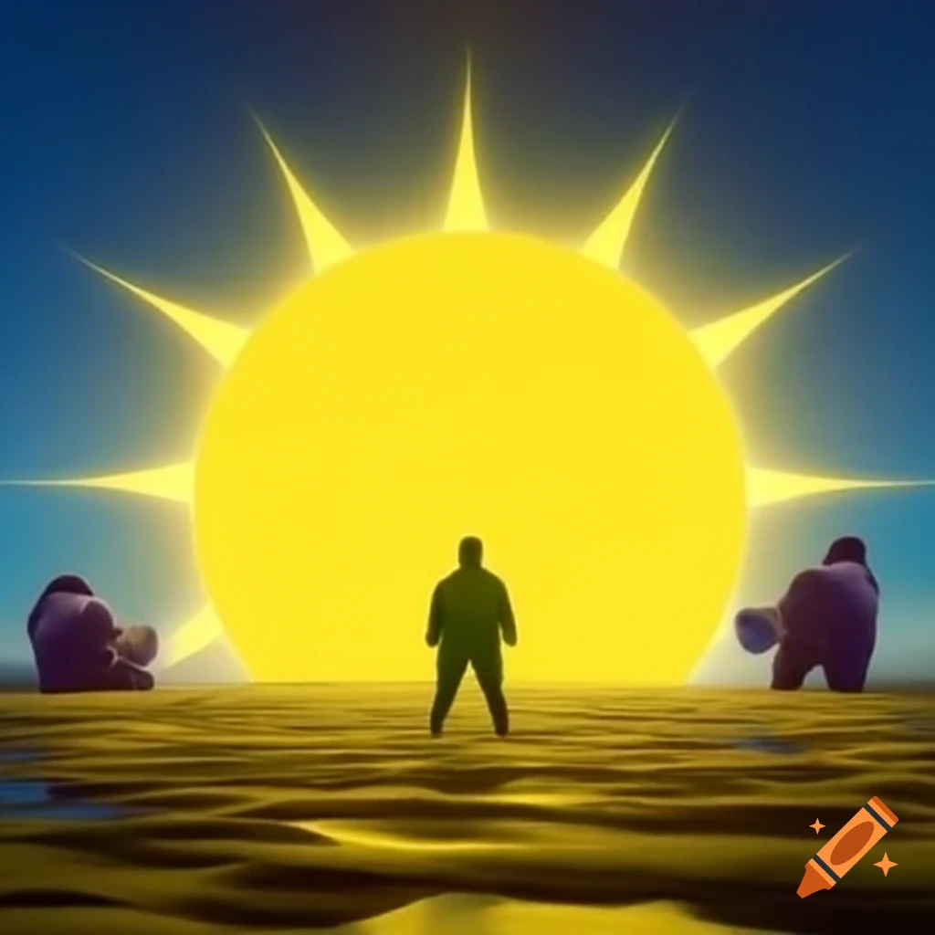 Bold yellow star shining like sun with hip hop album cover vibes