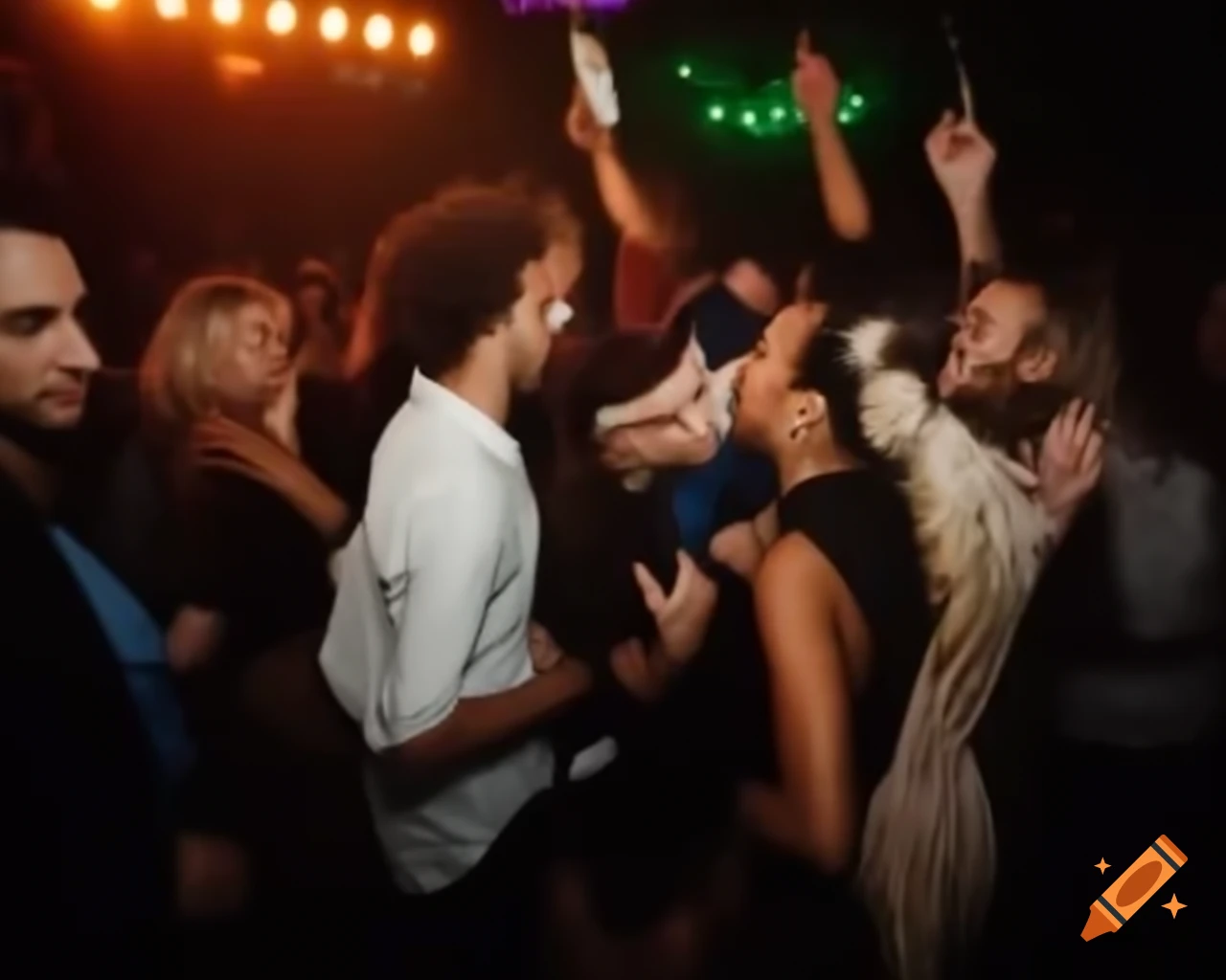 Social gathering with people celebrating together