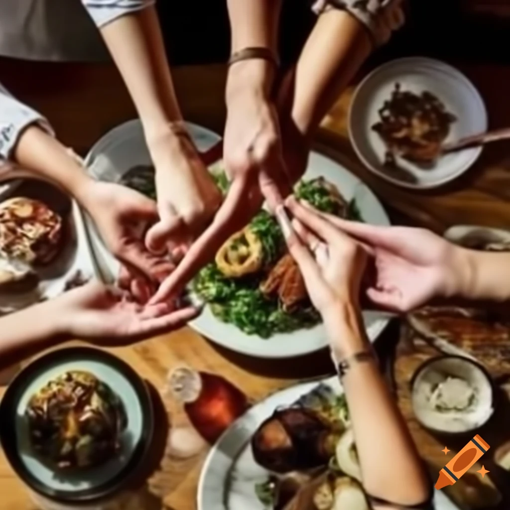 Abstract representation of fingers as a dining concept