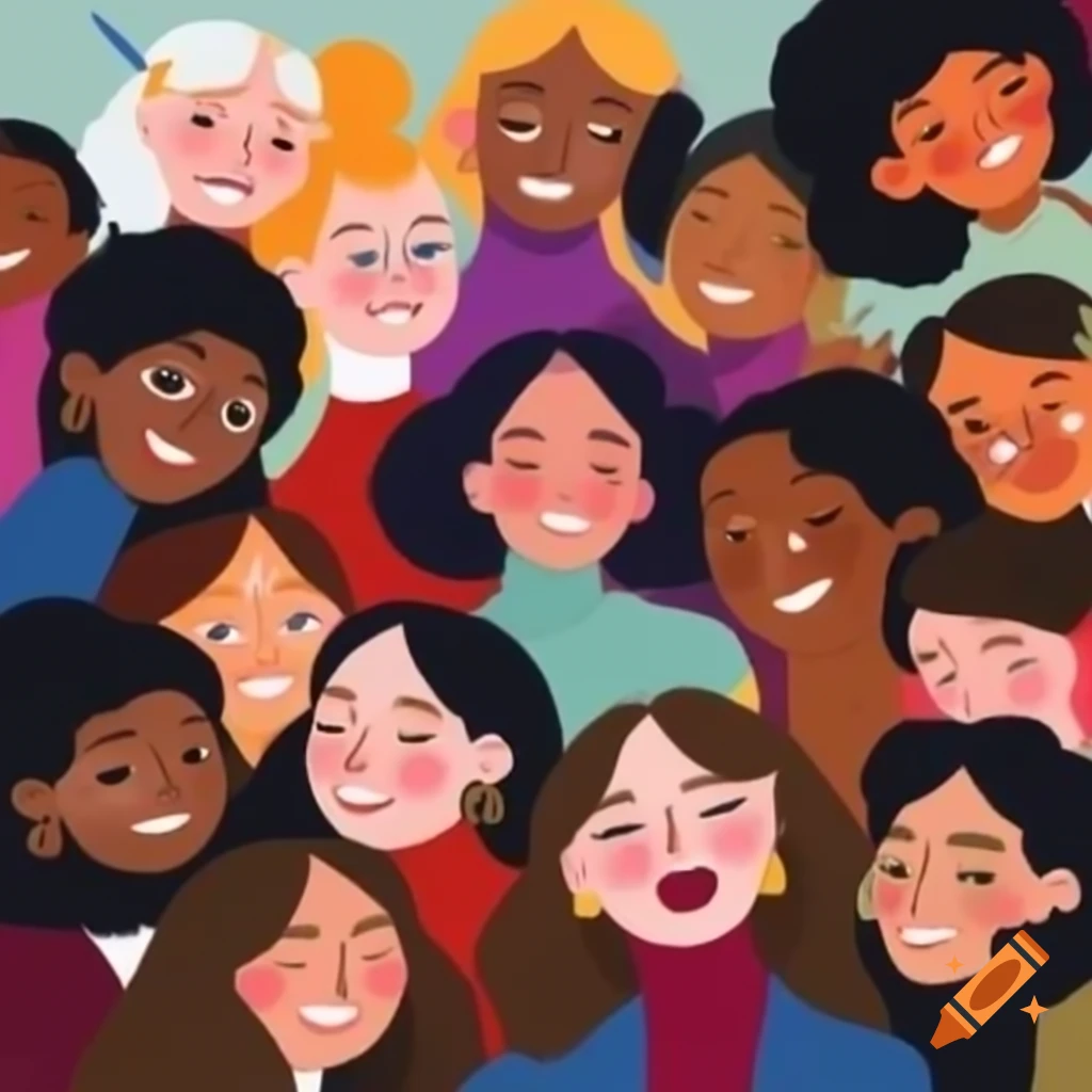 Colorful and creative depiction of joyful moments at home, school, and community