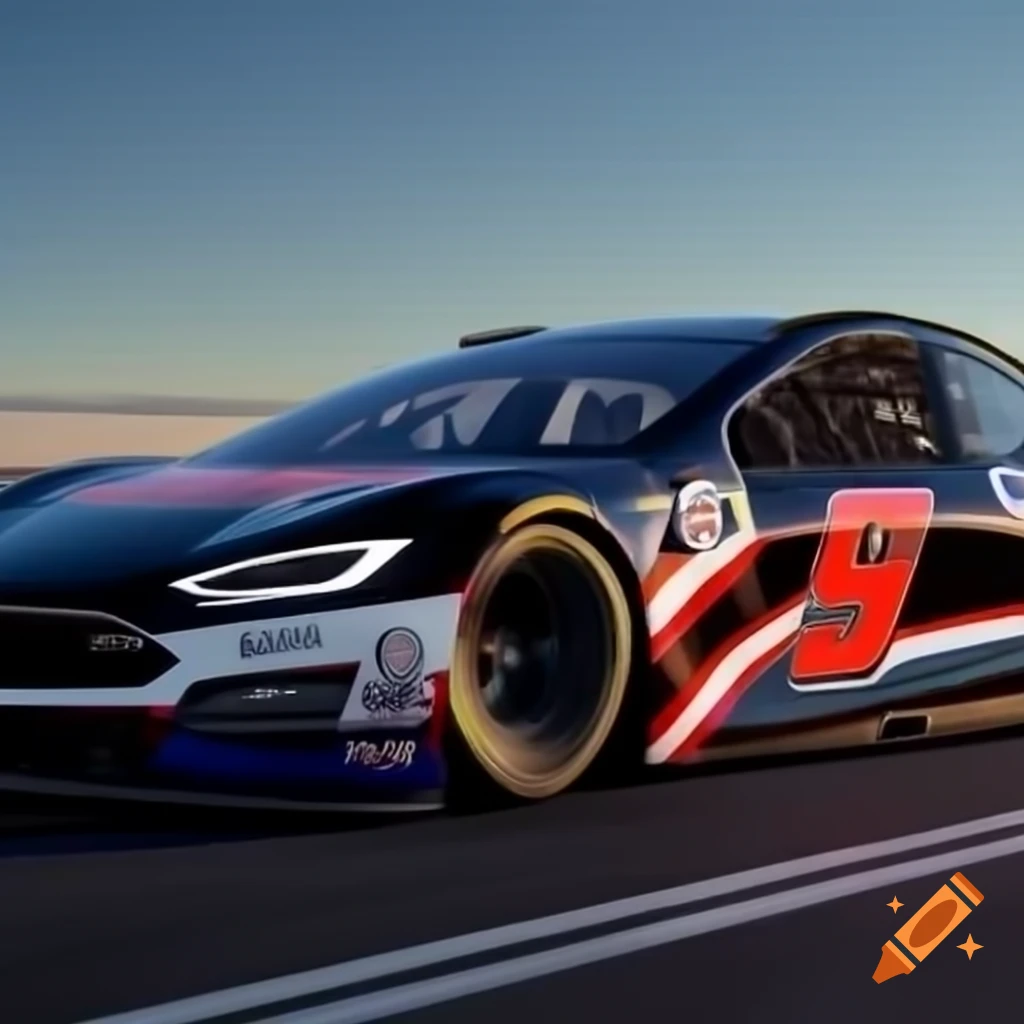 Tesla Model X featuring NASCAR style design with US Internet branding