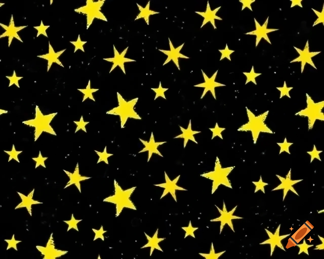 Yellow stars scattered on a black background