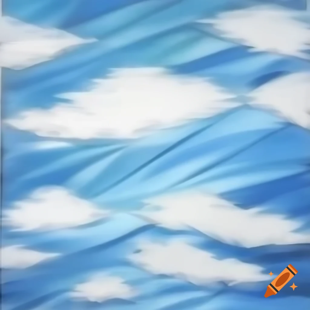 Painting of a heavenly sky with soft clouds and light