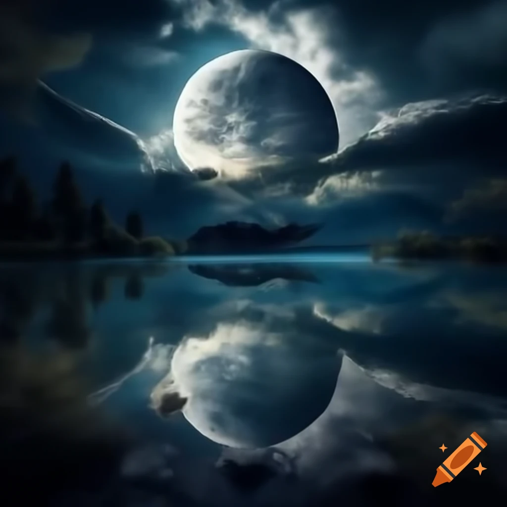 Virgo zodiac sign and full moon in natural setting
