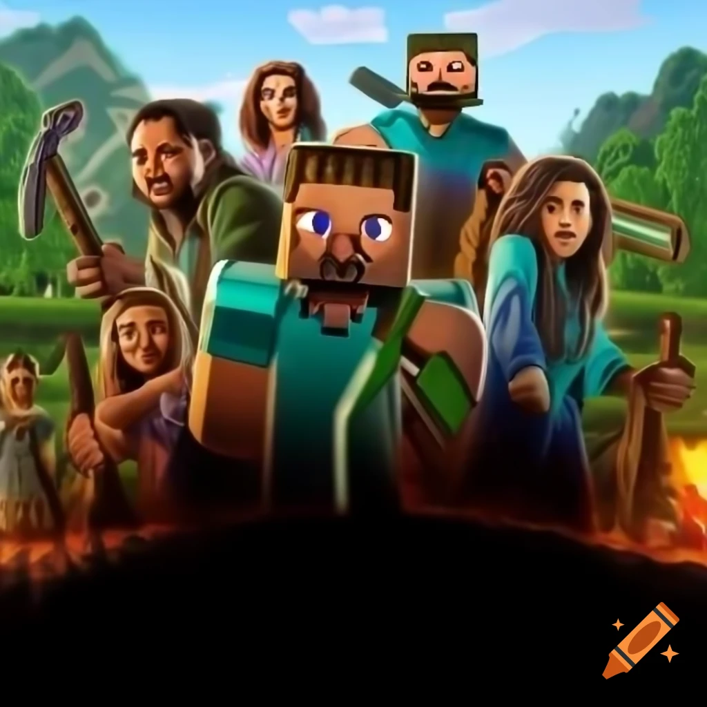 JuMineCraft movie poster blending Minecraft and Jumanji themes