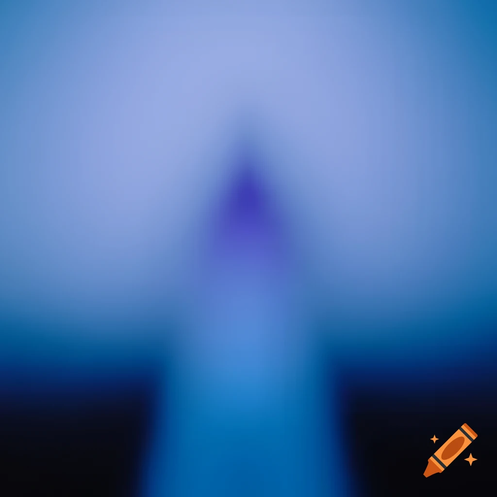 Artistic optical illusion revealing the word 'iman' with abstract blurred background in soft blue hues