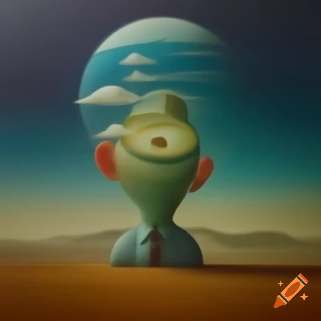 Surrealist art piece with abstract elements