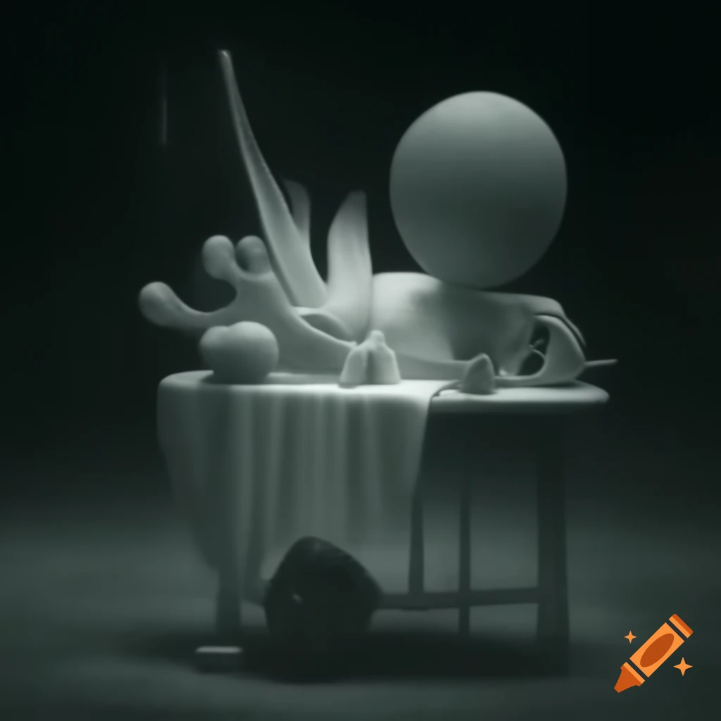Surrealist monochrome artwork