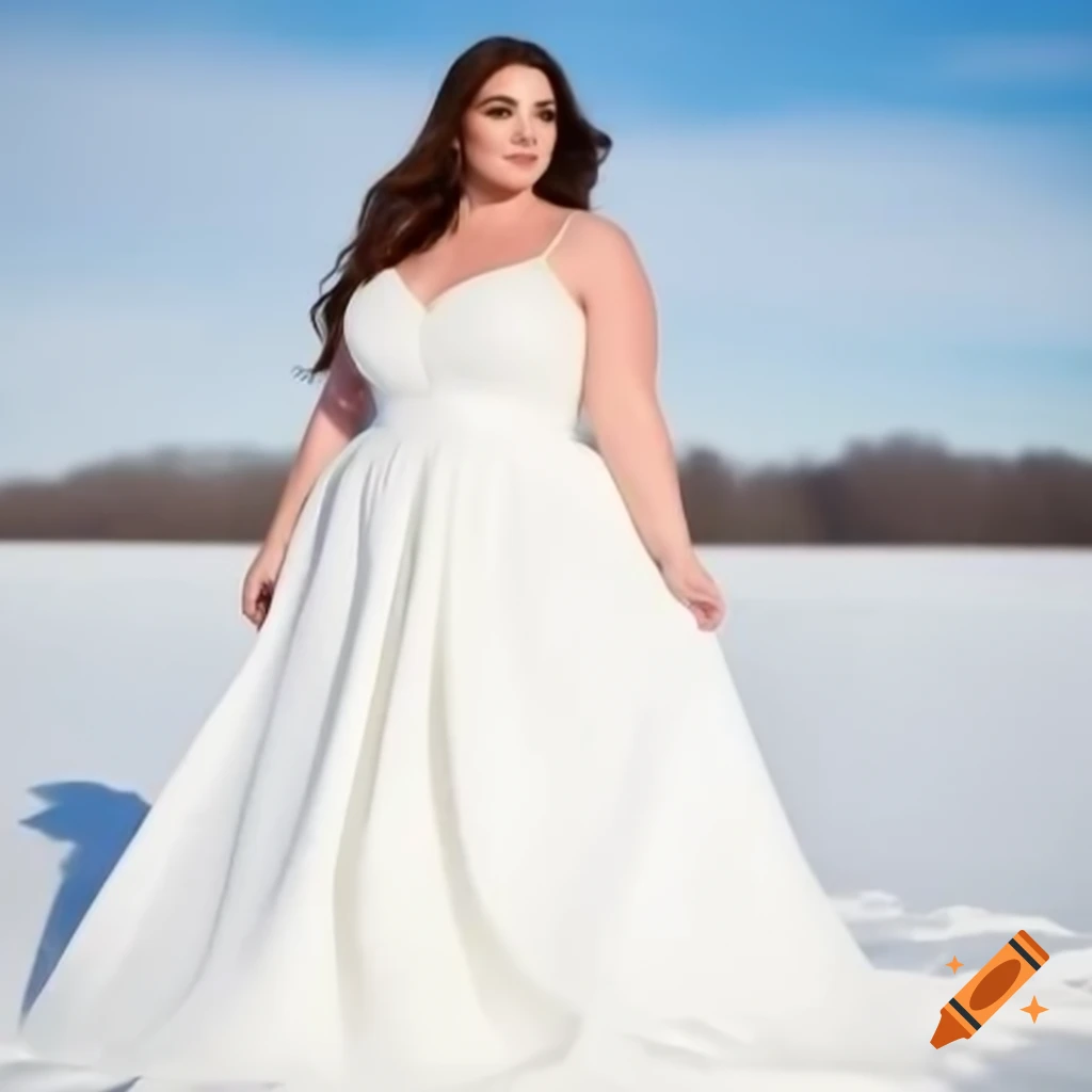 Plus-size woman resembling Snow White with a wide waist and full height