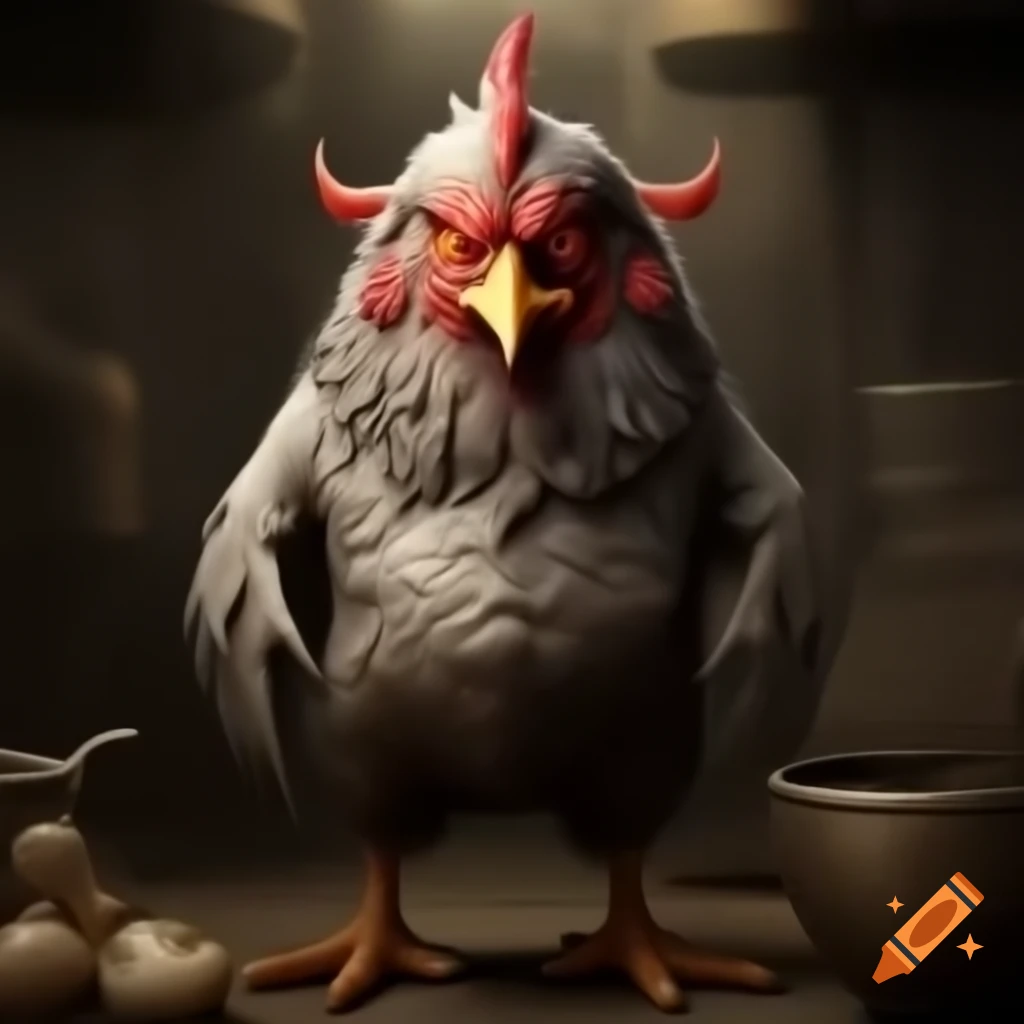 Giant demon chicken bird