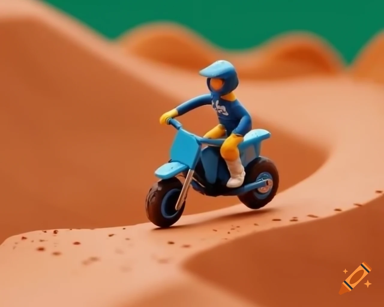 Mini motocross race on a miniature track
