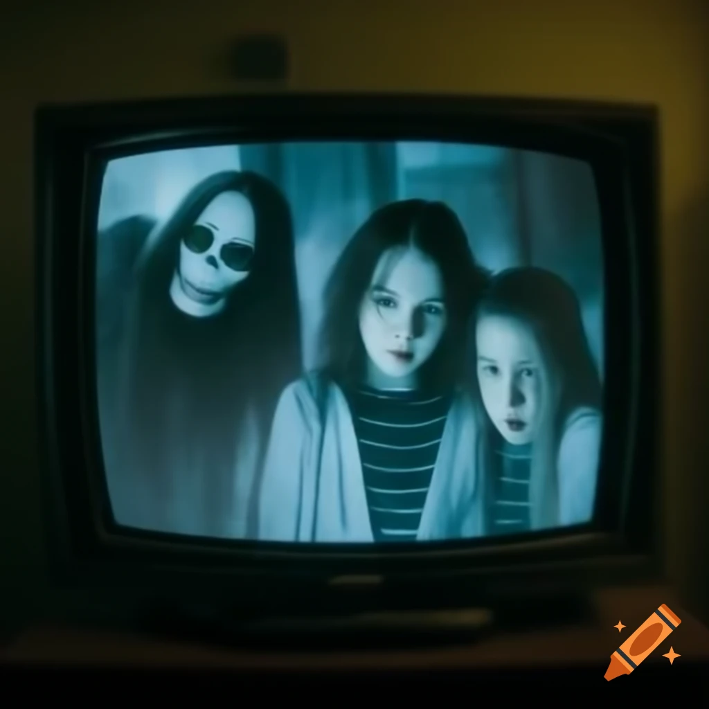 Creepy individuals displayed on a television screen