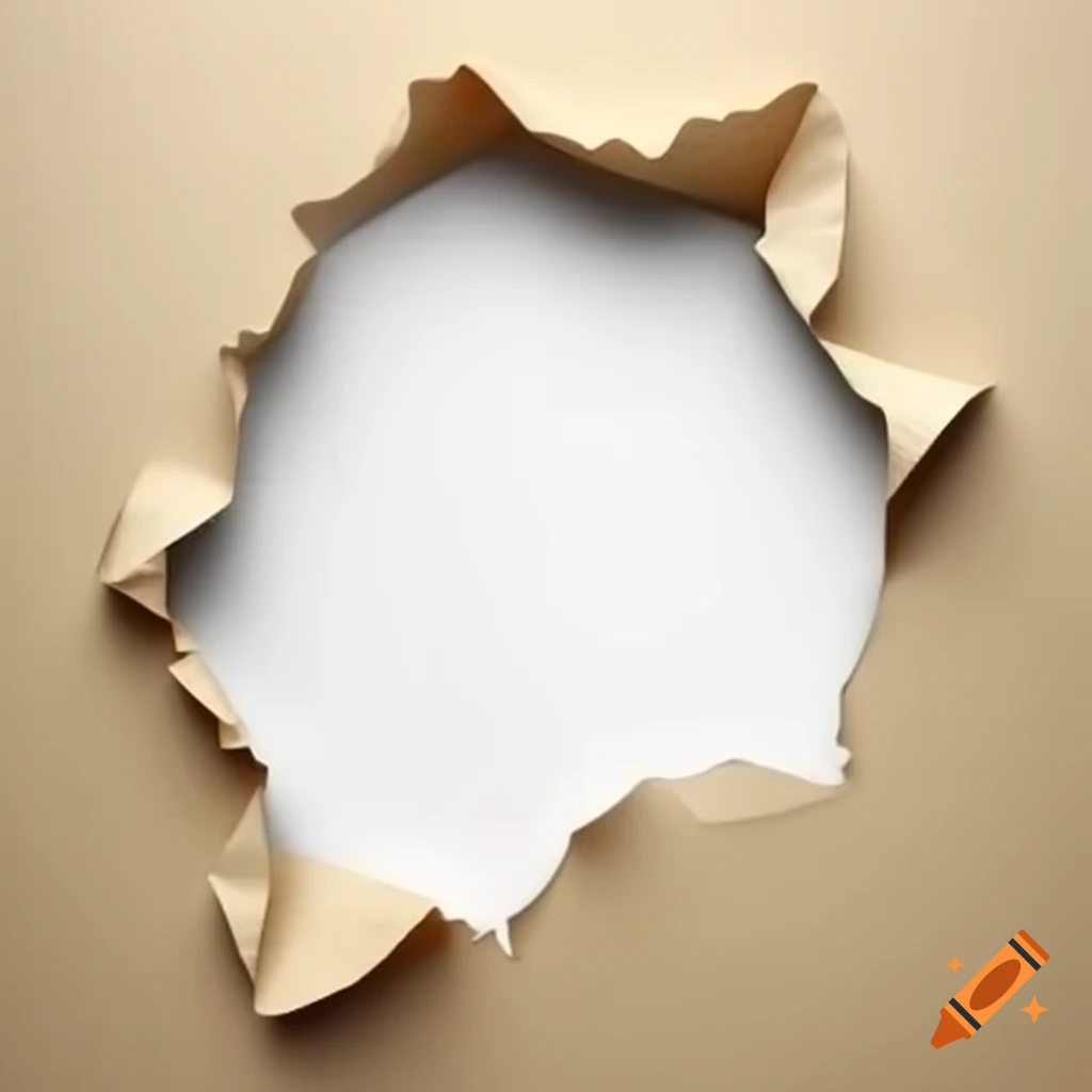 Realistic depiction of large torn paper pieces
