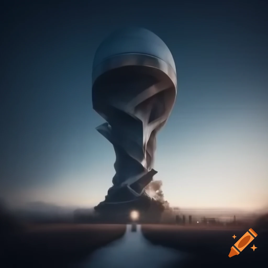 Surreal tower during evening time