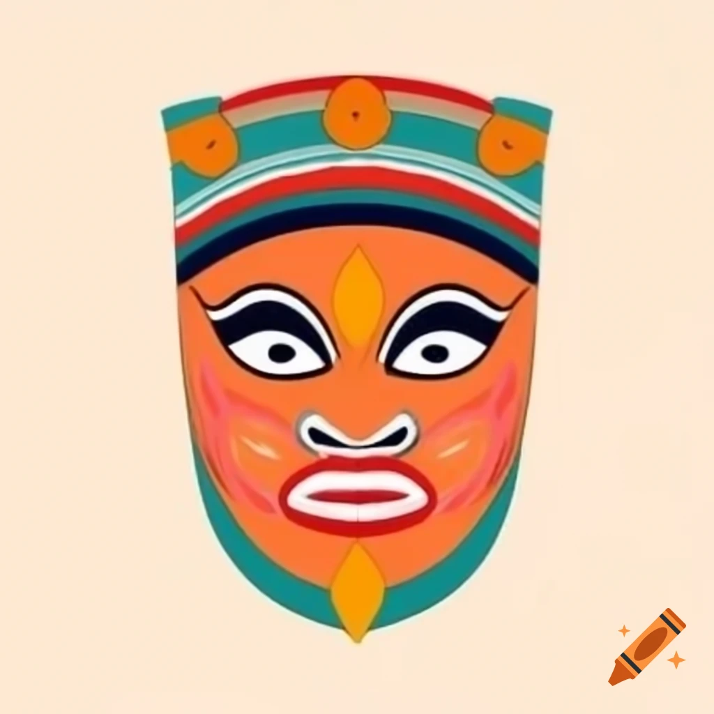 Javanese culture mask design with intricate patterns on craiyon