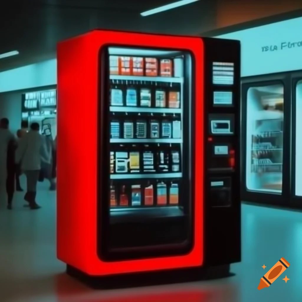 Vending machine with red logo labeled 'creativ'