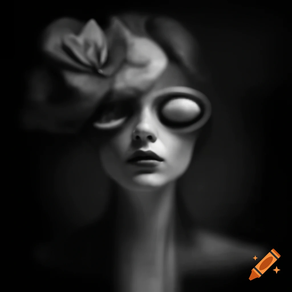 Surreal Monochrome Artwork Featuring Abstract Elements On Craiyon