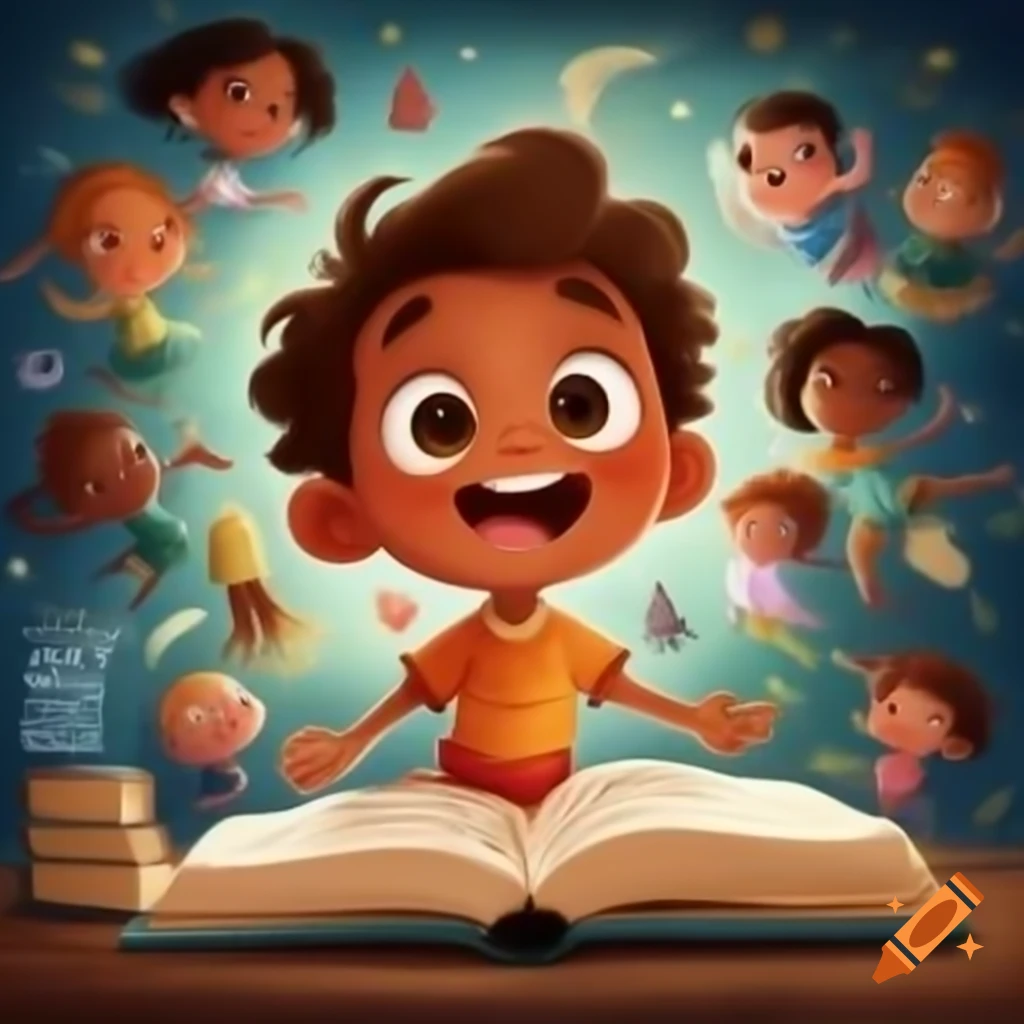 Child dancing with a book