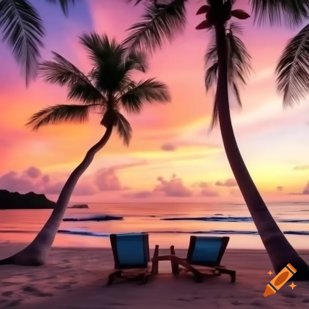 Photorealistic boho chic beach scene at sunrise a4 print size on craiyon