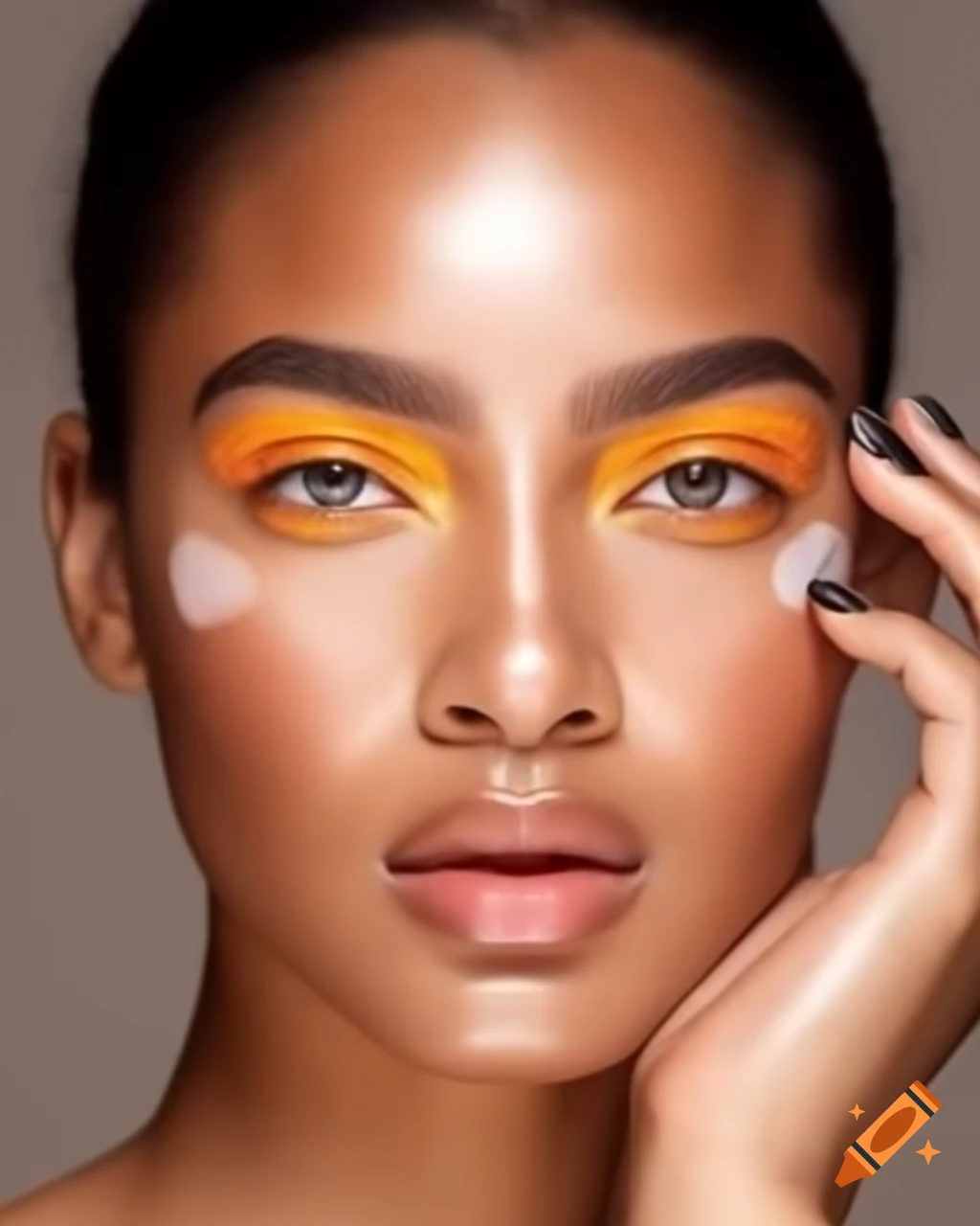 Woman applying beauty makeup
