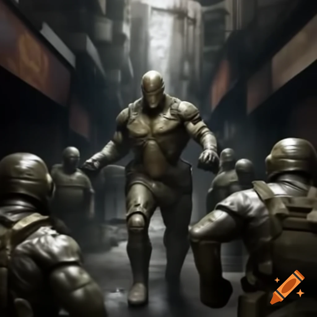Complex dream of a general in intense alleyway fight
